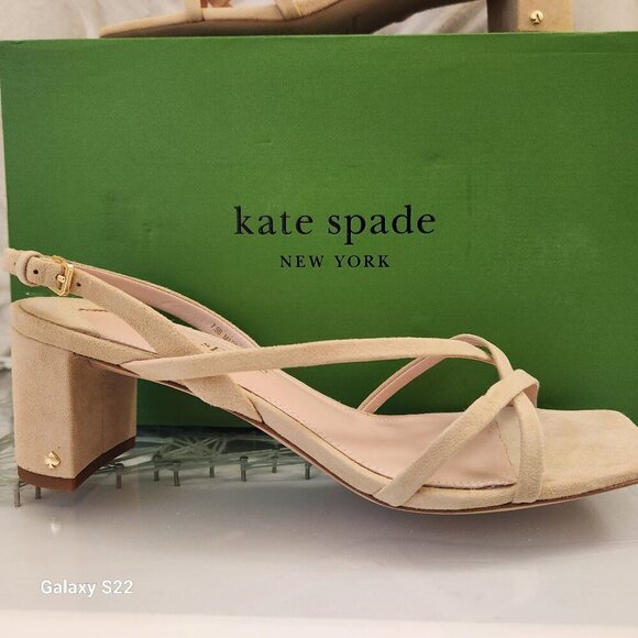 kate spade Shoes - Kate Spade New York Renee Suede Block Heel Strappy Slingback Sandals Size 7.5